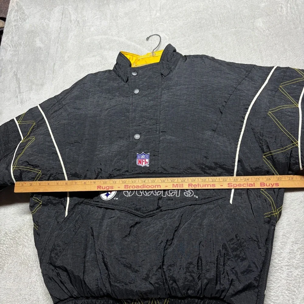 VTG 90s Starter Pro Line Pittsburgh Steelers Jacket 1/2 Zip Pullover‎ Mens L EUC